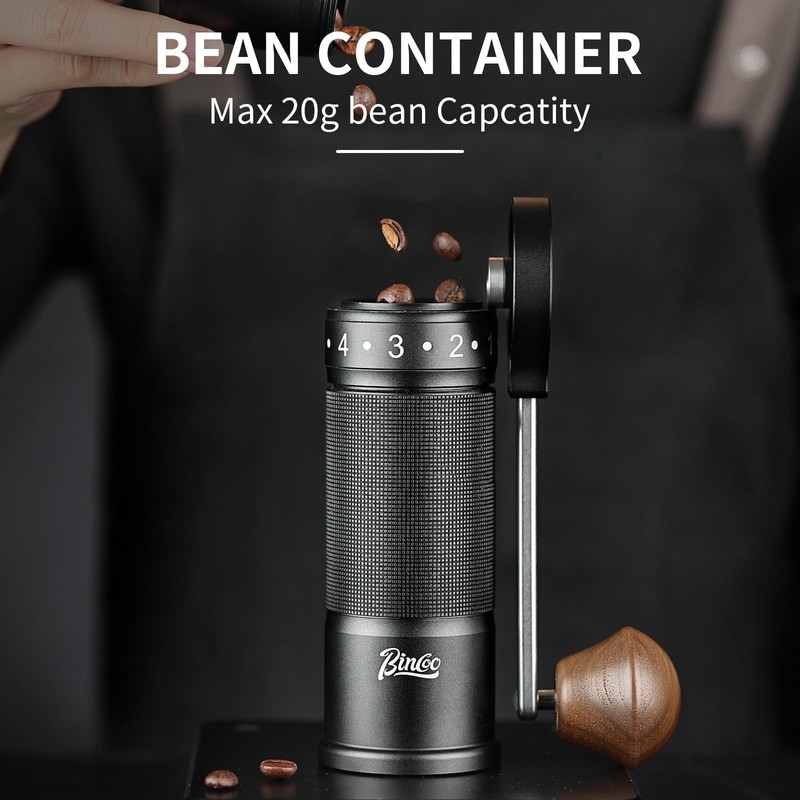 Bincoo Foldable Manual Coffee Grinder with External Adjustable Setting,Coffee Bean