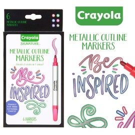 Crayola Metallic Outline Paint Markers, Assorted Colors, Art Supplies, 6 Count