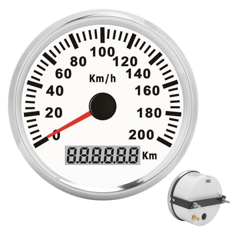 3‑3/8in Speed Gauge GPS 200km/h 12V/24V for Ship Yacht Motorcycle