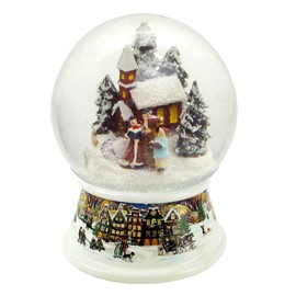 Nostalgie-Schneekugel Romantischer Winterspaziergang Spieluhr Winter Wonderland 10cm Durchmesser * 20224