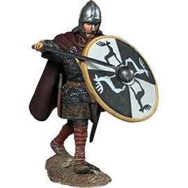 W. Britain Wrath of The Northmen 62144 Bestanden Viking Defending with Sword and Shield 1:30 Scale Metal