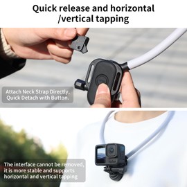 VRIG AC-01 SE Necklace Mount,Free Variation, Horizontal Photography, Multi Angle Adjustable to Prevent Falling, Durability DJI OSMO Action 5 Pro/4/3 for Hero13/12/11for 360x4X3X2ONE RS Ace Pro
