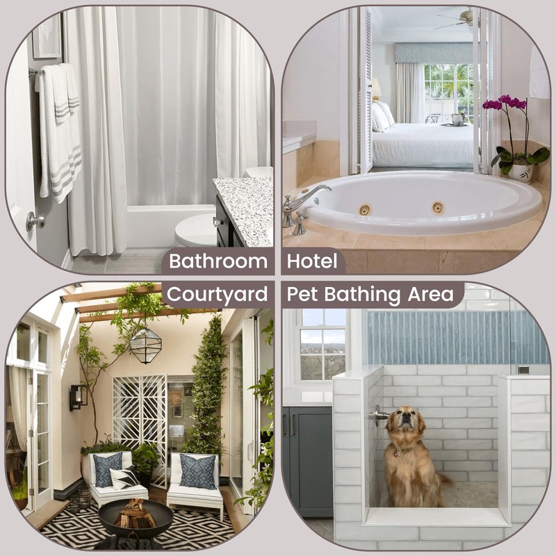 SORTTO No Hook Slub Textured Shower Curtain with Snap in