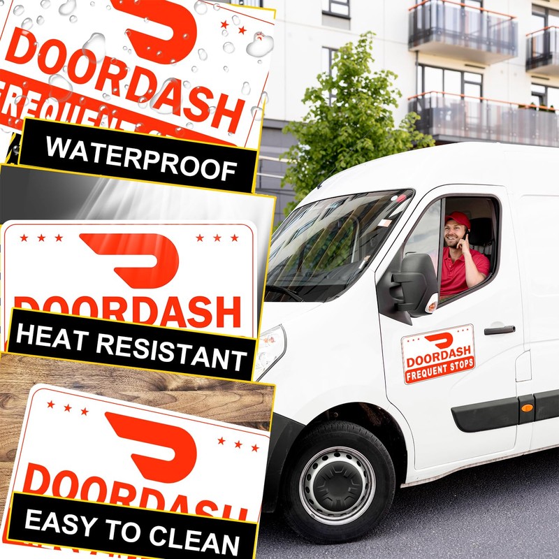 Doordash Magnetic Sign for Car, Food Delivery Car Magnets, Reflective