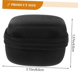 TEHAUX Portable Earbud Case Stylish Headphone Storage Box with Zipper Solid Construction for Earphones USB Cables and Accessories for Travel and Daily Use Black