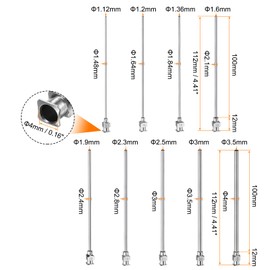 HARFINGTON 18pcs 8/10/11/12/13/14/15/16/17 Gauge Stainless Steel Dispensing Needles, 4" All Metal Glue Needle Tube Blunt Tips Luer Lock for Thick Liquids, Ink, Glue, Lab Use