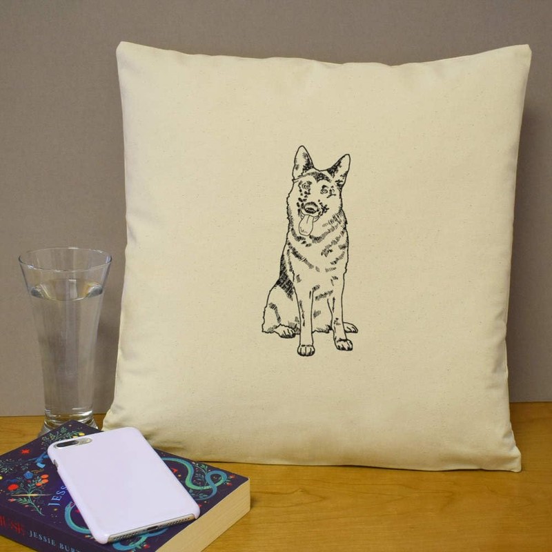 Azeeda 40cm x 40cm 'German Shepherd Dog' Canvas Cushion Cover