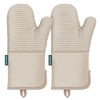 Oven Mitts, Beneno 2Pcs Non-Slip Silicone Textured Cotton Oven Mitts