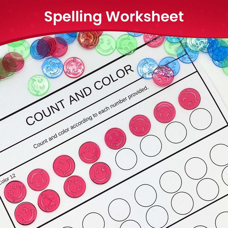 MR CHIPS Bingo Chips 3/4" Size 100 Counting in Red