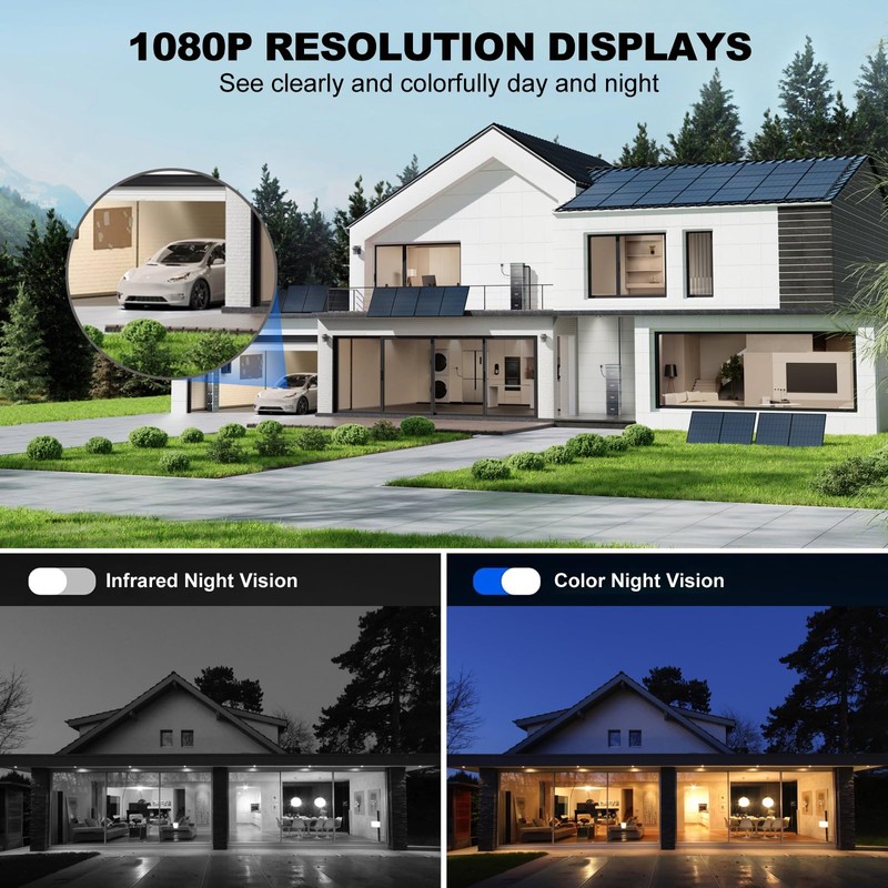 2025 PHANSATIM Security Cameras Outdoor, 1080P 355° View Outdoor Camera,