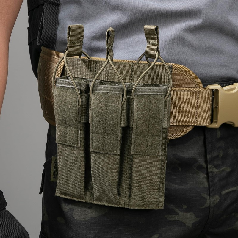 EXCELLENT ELITE SPANKER Tactical Open Top MP7 Kriss Single/Double/Triple Magazintasche(Triple-Olivgrün)