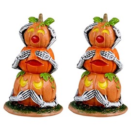 Lemax Village Collection - Spooky Town Pumpkin Snowmen Set of 2 Village Accessory #34073