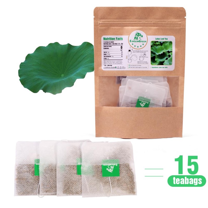 EidolonGreen Lotus Leaf Tea, Dried Lotus Leaf, Chinese Herba, Decaffeinated