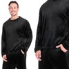 CityComfort Men's Long Fleece Pyjamas, Winter - black, size: xxl