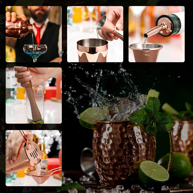 Cocktail Shaker Making Set: 7pcs Bartender Kit Stainless Steel Bar