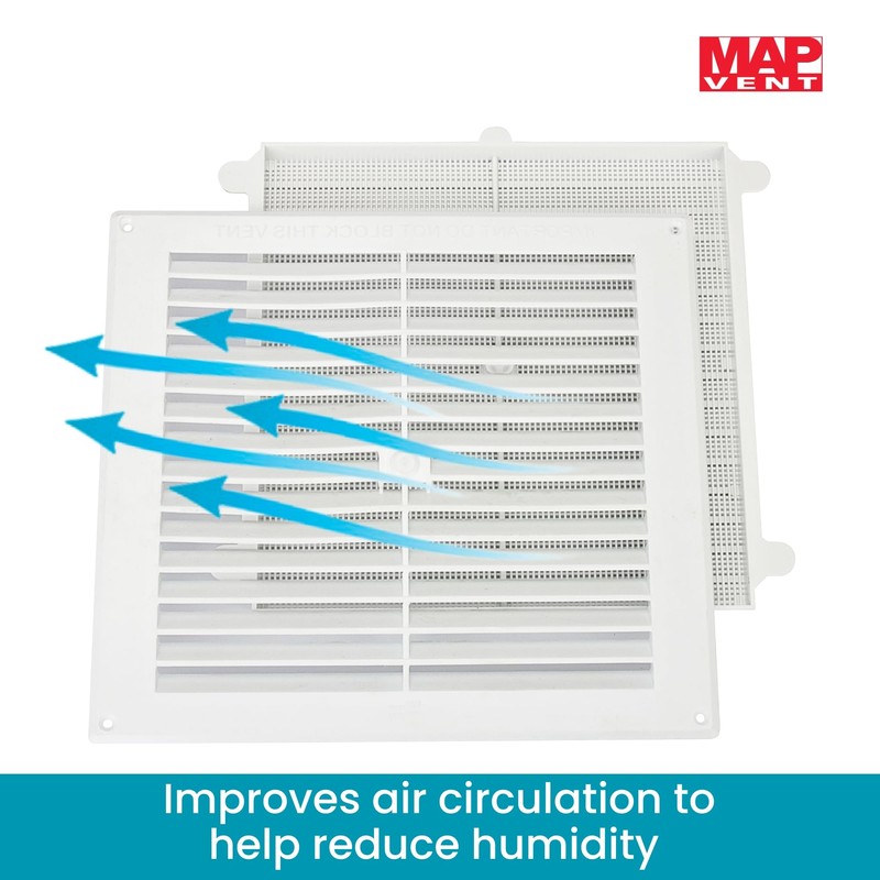 Map White Louvre Vent 229 x 229mm (9"x9") with Detachable