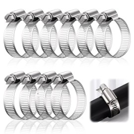 10pcs Hose Clips -Modurio 304 Stainless Steel Jubilee Clips, Adjustable 13-19mm Hose Clamps for Vent Pipe/Drain Pipe/Exhaust Pipes/Water Pipes