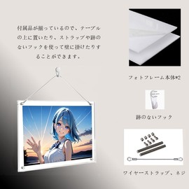 Vexissen Acrylic Photo Frame A3 Open Photo Frame UV Cut Wall Mount Type 2WAY Double Sided Transparent Photo Frame Photo Storage Color Paper Frame Commemorative Photo Graduation Ceremony Cherry Blossom