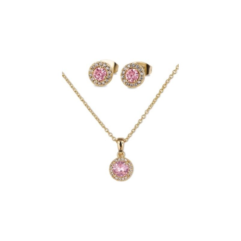 LuckyLy Set de Joyería para Mujer Oro 14K Collar y