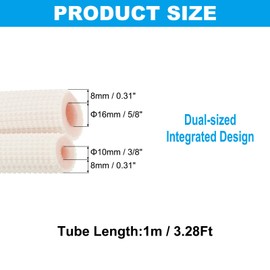 PATIKIL Pipe Insulation Foam Tube, Heat Preservation Insulated Foam Tubing for 1/4", 1/2" O.D. Mini Split Copper Line Set Water Pipes,3.28Ft(1m),White/Pink