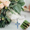 Something Blue Bouquet Pin for Bridal Blue Cross Bouquet Garter