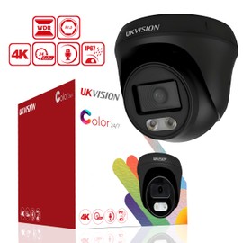 UKVISION 8MP CCTV Camera with AOC Mic High-Resolution Analogue Camera Enhanced Audio & Video Surveillance Night Vision Weatherproof Home & Business Security Easy Installation & Setup (Black)