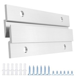 French Cleat Picture Hanger, Aluminum Z Hanger Interlocking Wall Mounting Bracket Hardware Kit Z Clips for Hanging Wall Painting, Mirrors, Panels, Artwork, Cabinet, Whiteboard (4inch-5Pairs)