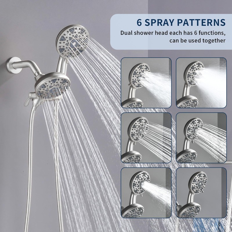 Shower Faucet Set Complete Shower Kit Dual Shower Head and