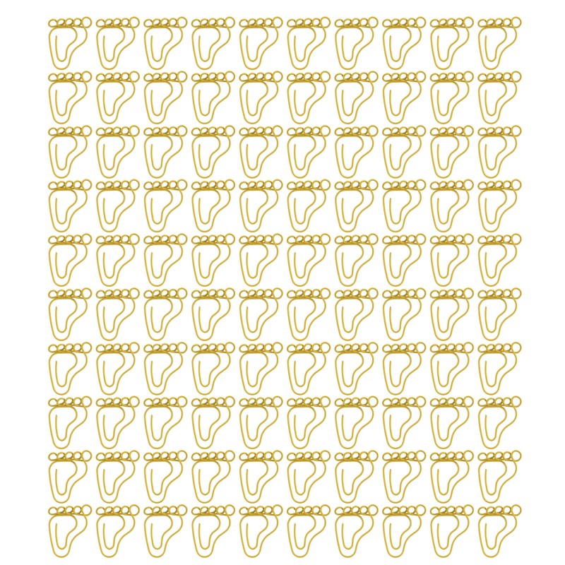 100pcs Paper Clip Foot Shape Cute Anti Slip Portable Paperclip