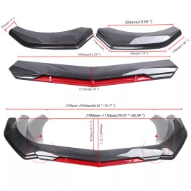Unbranded Front Bumper Lip Spoiler Splitter Strut Rod Carbon Fiber For Ford Fiesta ST MK5