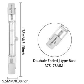 VINBE 200W Halogen R7S 78mm Dimmable 2000lm (5 Pack) J Type Linear Double Ended Floodlight Bulb 230V for Work, Security, Landscape Lights, Floor Lamps, Warm White 2700K