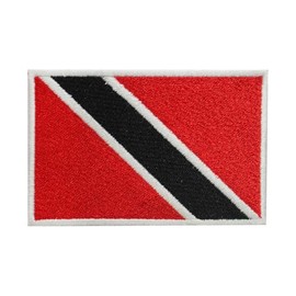Trinidad and Tobago Country Flag Patch Iron On Embroidered Applique PatchTrinidad and Tobago Country Flag Iron On Sew On Emblem Badge
