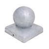 Galvanised Square Metal Fence Gate Post Cap With Ball Flange