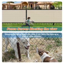 TANG Privacy Fence Screen Beige 5' x 33' for Patio Garden Heavy Duty Residential Windscreen Fence Privacy Blockage for Backyard School Commercial Netting Fence Permeable 3 Years Warranty