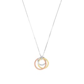 Amor Women's Chain with Pendant 925 Silver partially gold-plated 50 cm Flower Circles – 527231