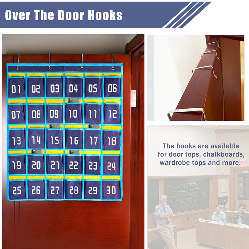 Loghot Classroom Accessories Closet Pocket Chart for Cell Phones Holder