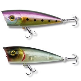 Robinson Fishing Lure for Bass and Pike - Wobbler 60 mm / 8 g with Rattle, Metal Ball for Wide Casts, Surface Bait - Splash (Violet & Ghost)