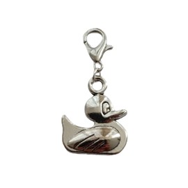 2 Pcs Duck Clip on Charm Jewelry for Diy Lover Bracelet Pendant