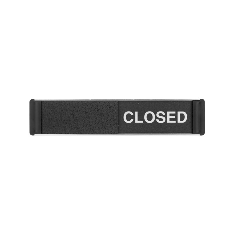 Seco Open/Closed Sliding Sign, 255mm x 52mm - Aluminum/PVC