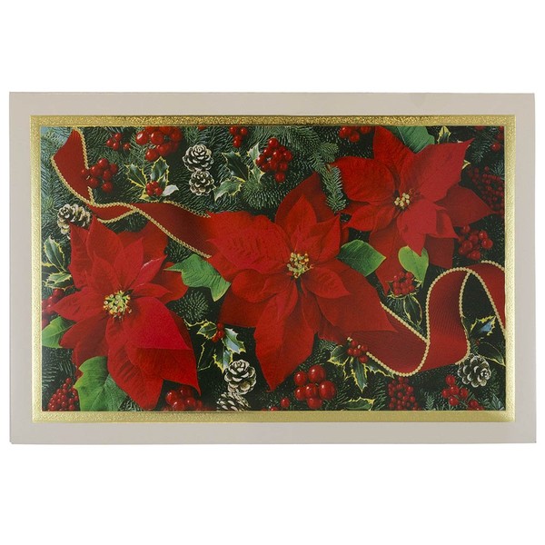 JAM PAPER Christmas Cards & Matching Envelopes Set - Modern Poinsettia - 10/Pack