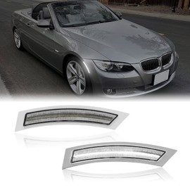 Mynoway Front Bumper LED Reflector Light Replacement for E92/ E93 2D Coupe& Convertible 328i 335i 2007-2013, Side Marker Fender Driving Parking Lamp, Replace OE 63147162313, 63147162314