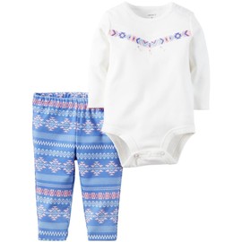 Carter's baby-girls Bodysuit Pant Sets 121g814, White Aztec, 24 Months