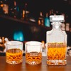 QWORK 3 Pcs Crystal Whisky Decanter & Glass Set -