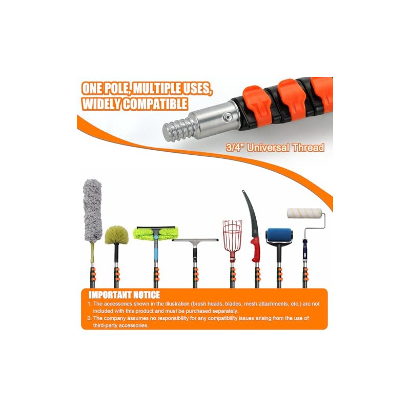 TRULYWIN 26FT Light Bulb Changer & Cleaning Kit, Telescoping Pole