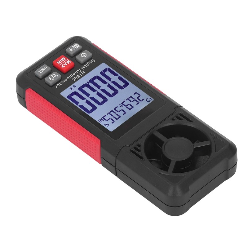 Digital Anemometer 5 Blades Small Resistance Fast Accurate Measurement Air