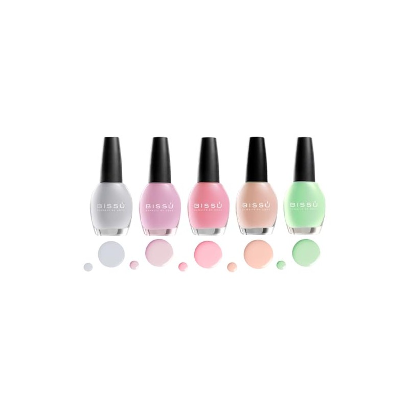 Biss, Kit 10 Esmaltes 5 ml Top Coat, Aceite y