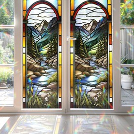 Valley Stained Glass Window Film, Valley Stained Glass Window Film for Bathroom Door Heat Anti UV