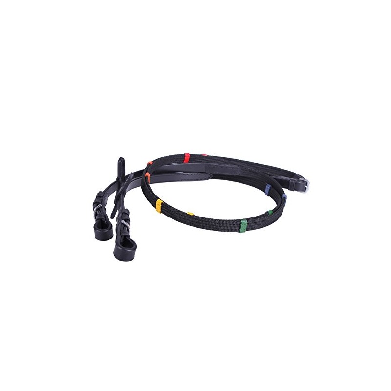 QHP Reins with Coloured Stoppers and Martingale Stoppers (Warmblood)