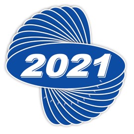 Versa-Tags Versa Tags 2021 Oval Model Year Car Dealer Window Stickers Proudly Made in The USA Versa Oval Model Windshield Year Stickers are Blue and White in Color Come Twelve (12) to A Pack