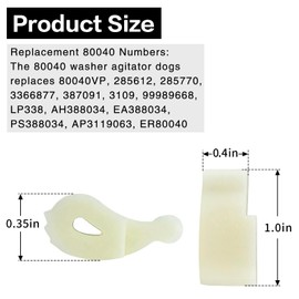 48 Pack 80040 Washer Agitator Dogs, Washer Parts Agitator Repair Kit Fit for Whirl-pool & Ken-more, Replaces 285770 3366877 387091 80040VP LP338 EA388034 ER80040 PS388034 TJ90LP338